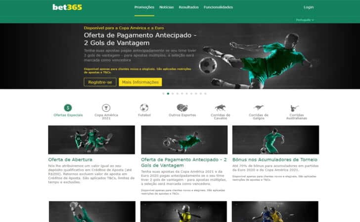 bet365 promoções: veja o que está disponível no site 