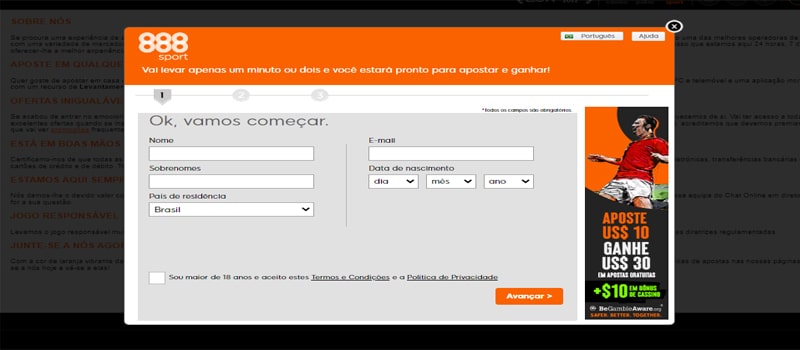 Aposte no futebol online com a 888sport?